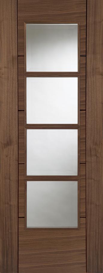 Iseo 4-Light Glazed Walnut Internal Door (pre-finished)